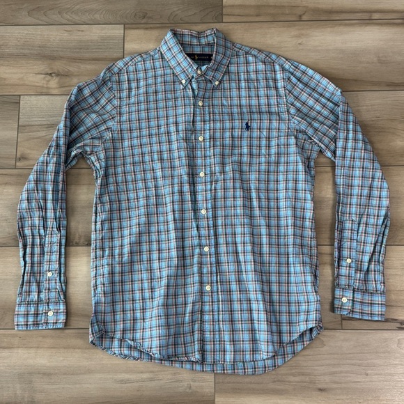 Ralph Lauren Other - Ralph Lauren Men's Light Blue w/ Red & Green Plaid Button Down Shirt Medium